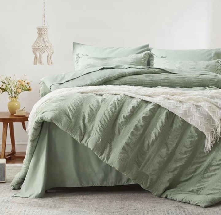 Lenjerie de pat verde menta