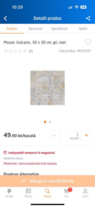 Mozaic 30x30 gri vulcanic