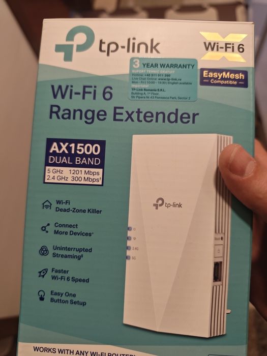 Усилвател на обхват RE500X/AX1500 WI-FI 6