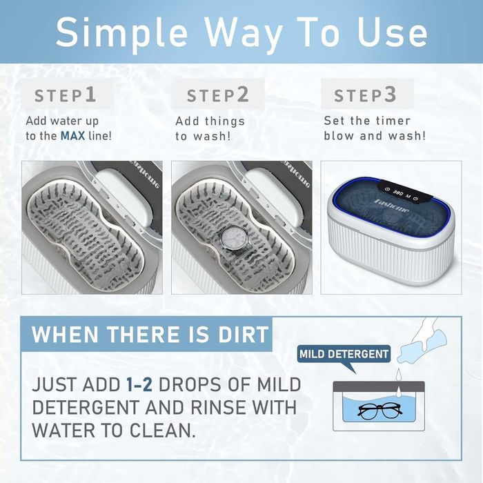 Fashome aparat de curatat cu ultrasunete 45000Hz, 550ml, LED