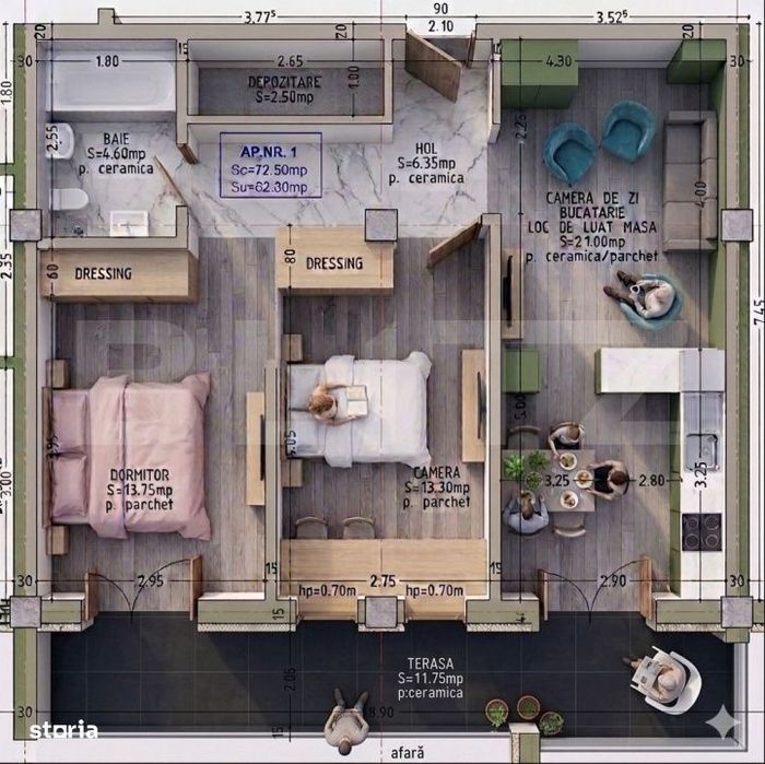 Apartament cu 3 camere, in bloc nou – finalizare februarie 2026