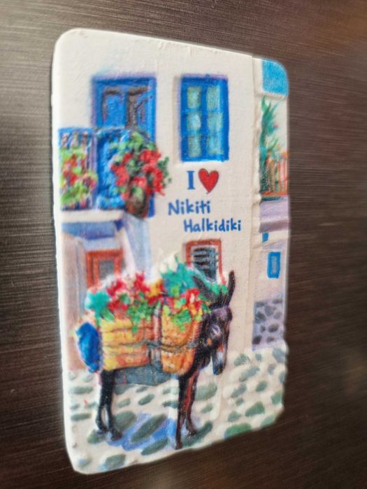Magnet frigider ceramic in relief - Grecia Nikiti HALKIDIKI