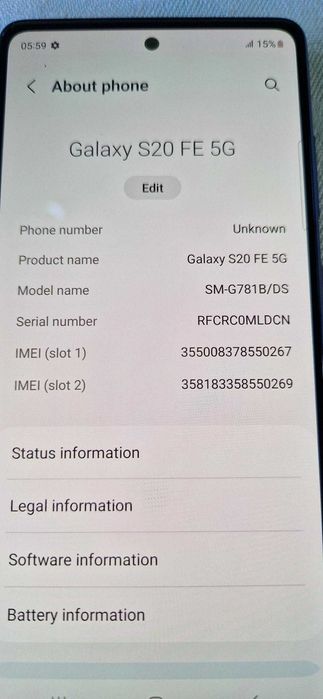 Samsung S20  FE 128GB 6GB RAM