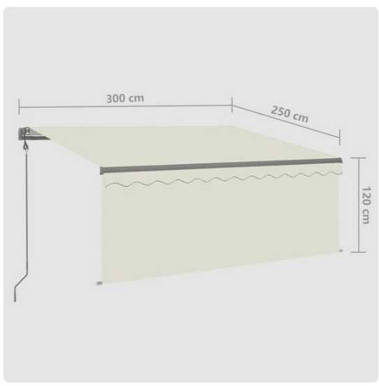 2 copertine retractabile automat cu stor, crem, 3x2,5 m vidaXL (utilizată)