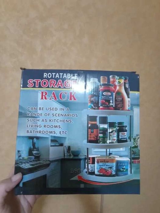 Въртящ се органайзер на 3 нива 360 градуса за кухня и баня