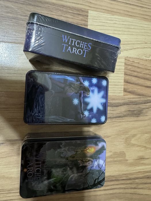 Новые таро ведьмы, оригинал, в железной коробке, края золотые