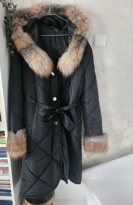 Geacă cu blană de vulpe, 44 / 2XL