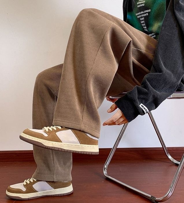 (М) Фирменные ребристые штаны на рост 170-175 / вес 60-70