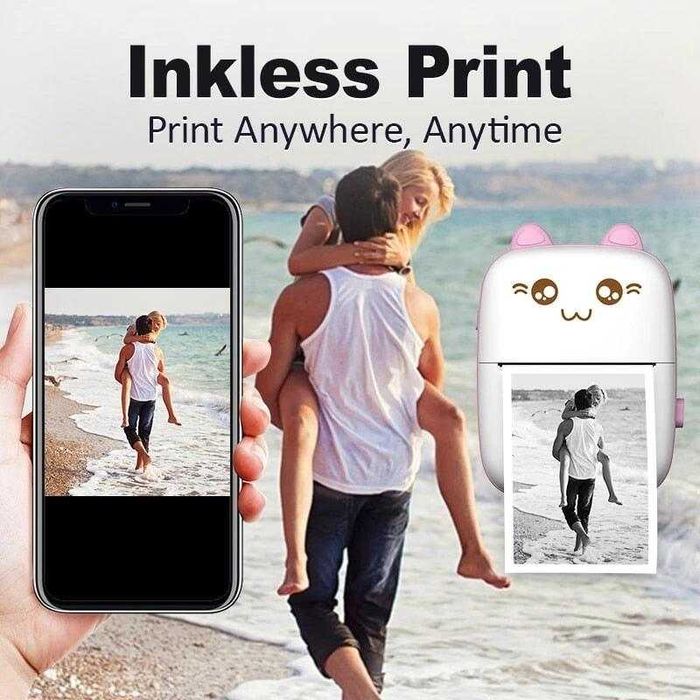 Термо хартия за Фотопринтер, Мини принтер Цветна, Лепяща, Бяла