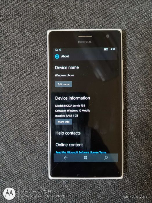 Nokia Lumia 735 – бял – Windows 10 Mobile