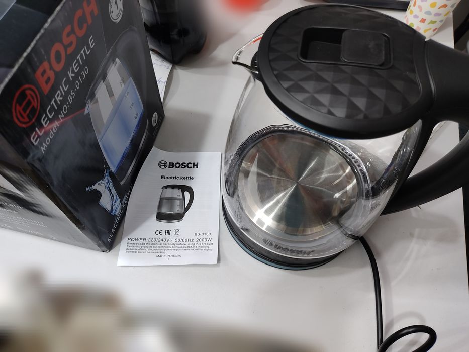 Чайник электрический Тефаль прозрачный стеклянный шиша чойнак