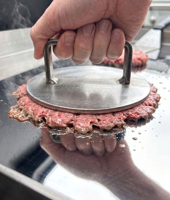 Plită Grătar Profesională INOX Alimentar 316 (6mm grosime) + CADOU Presă Smash Burger