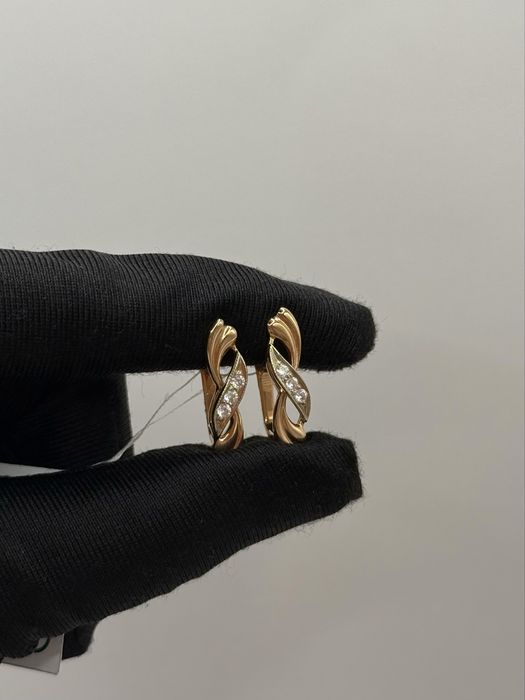 Золотые серьги 585 | Красное золото | 3,88 гр