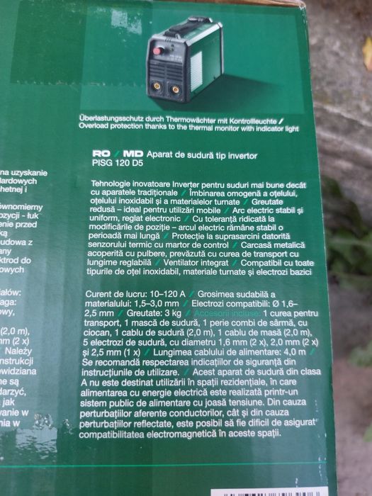 Picamer parkside 1550w aparat sudura electrozi si sarma