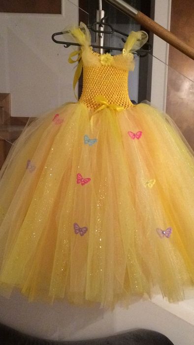 Rochita galbena TUTU Soare Stea Luna carnaval serbare petrecere cadou
