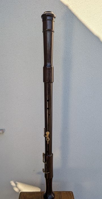 Flaut/fluier bas vintage din lemn -Klingson (Karl  Hammerschidt)