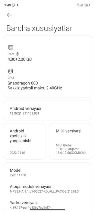 Redmi not 11 128g 6ram srochna
