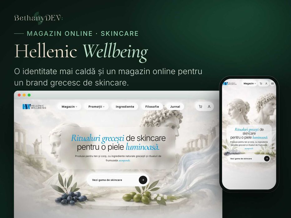 Creare website de prezentare & magazin online la standard internațional | Design original – BethanyDev