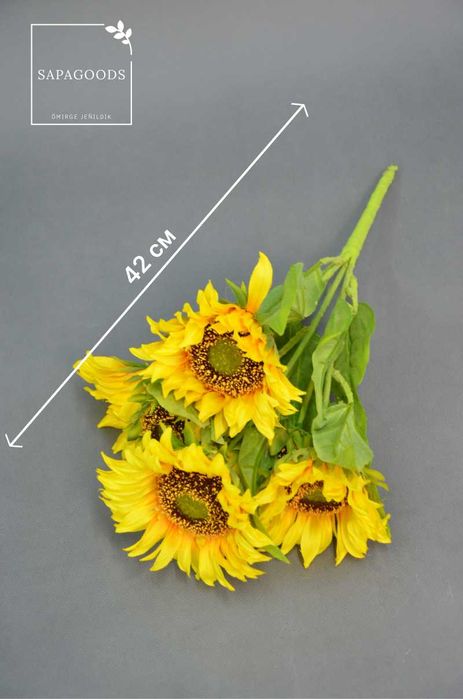 Подсолнух 42см 6 бутонов 1шт