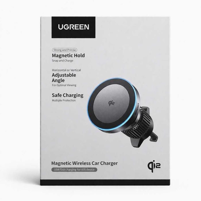 UGREEN Magnetic Wireless Car Charger Qi2 15W и 7.5W Есть доставка