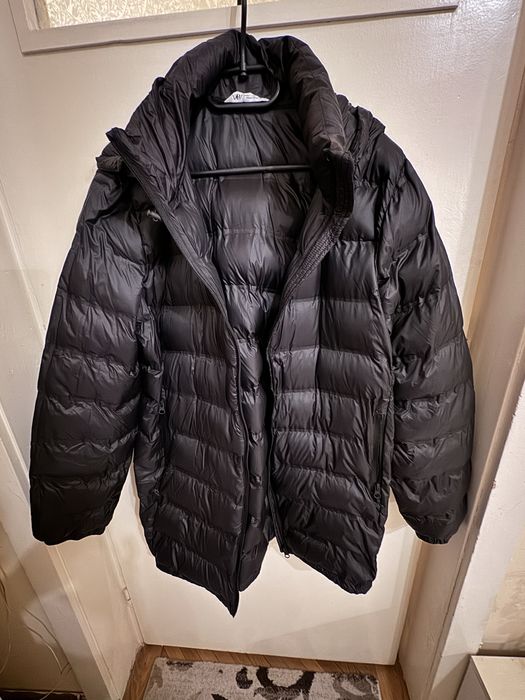 Geacă Damă Zara cu puf, treisferturi, foarte usoara, cu gluga