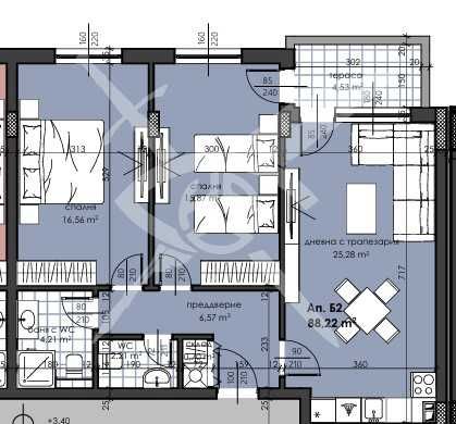 Продава се Тристаен апартамент в Асеновград - 88 кв.м за 1103 €/кв.м - Снимка #1