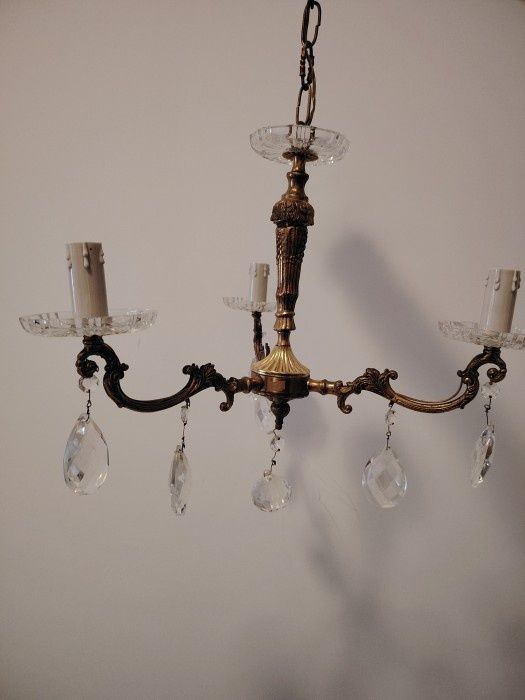 Superb candelabru antic cu 3 brațe in stilul francez Louis din bronz ș