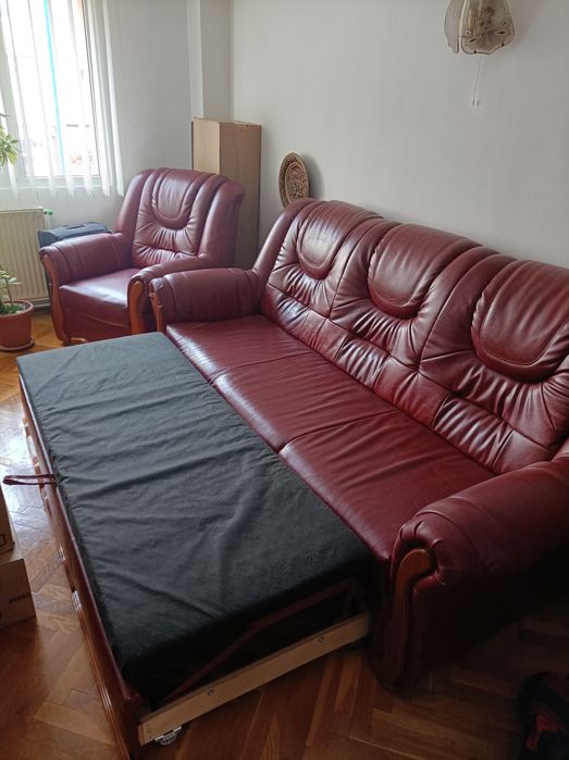 Canapea extensibila cu doua fotolii