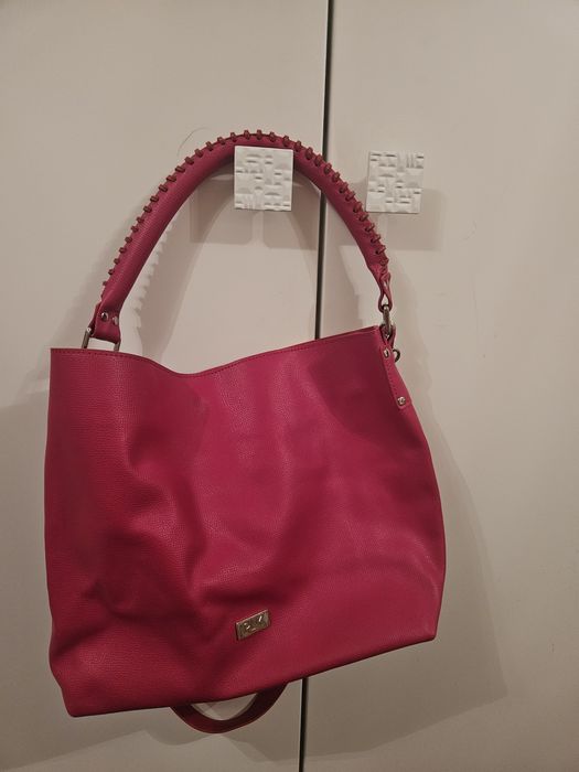 Plik естествена кожа чанта цвят Малина