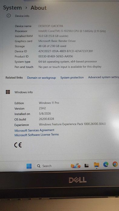 Dell Vostro 5590 i5 Gen10 16GB RAM SSD 256GB Full HD Business