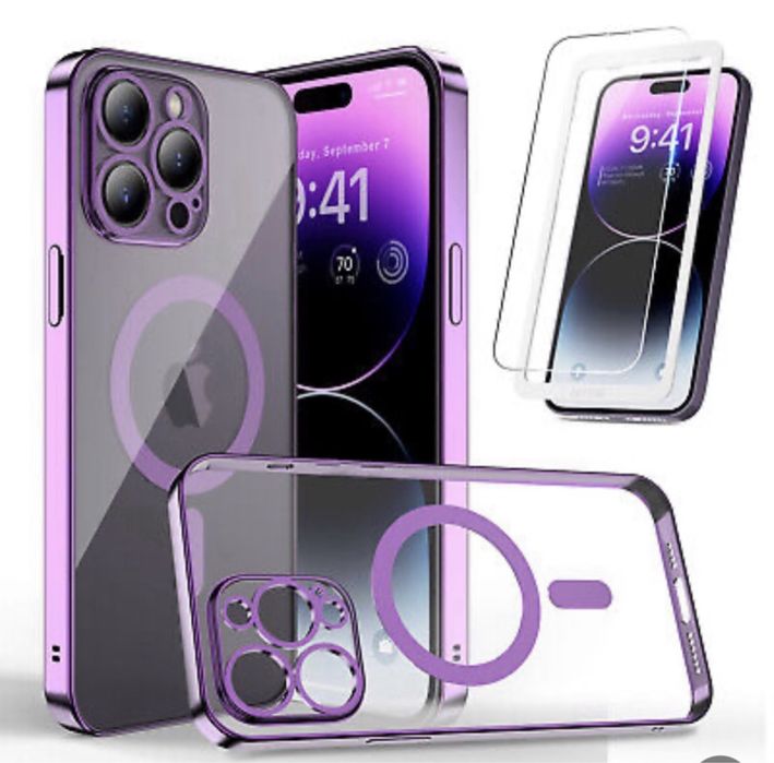 Iphone 15/16/16E/17 PRO/MAX/PLUS Husa Magnetic Color si Folie Sticla
