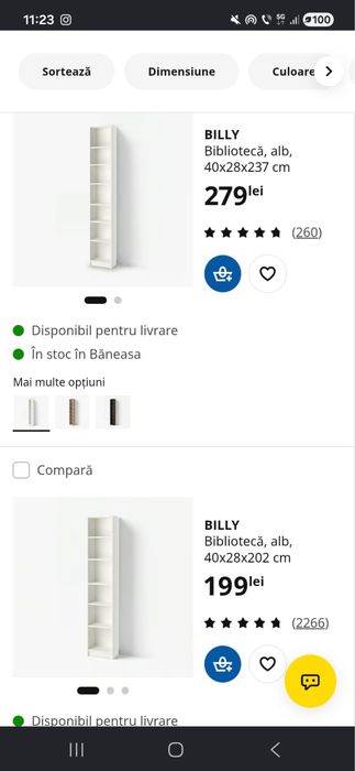Biblioteca cu rafturi Billy, IKEA