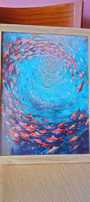 Изкуство с Весела Котка на Платно -Ретро Постер 30см./40 см.