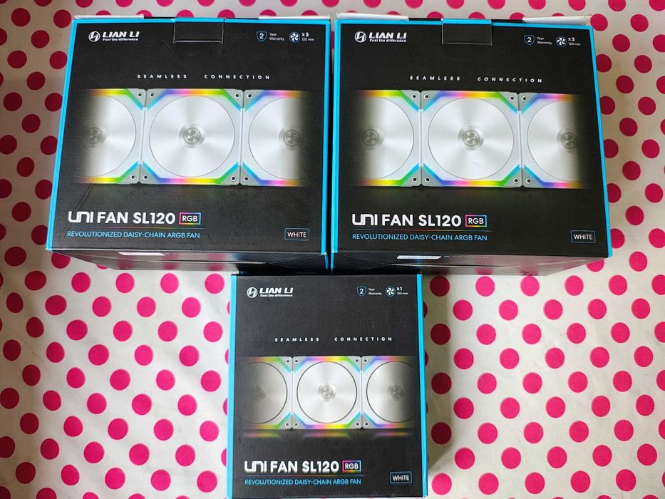 3 X Ventilator Lian Li UNI FAN SL120 RGB PWM White