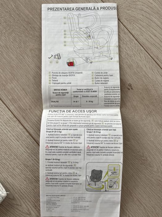 Scaun copii Britax Romer isofix 360