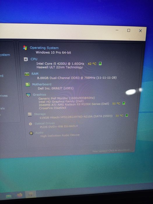 Laptop del 17,i5 ,ram 8gb,video 2gb ,bqterie  3 ore