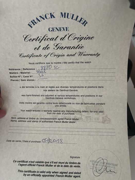 Franck Muller white croco