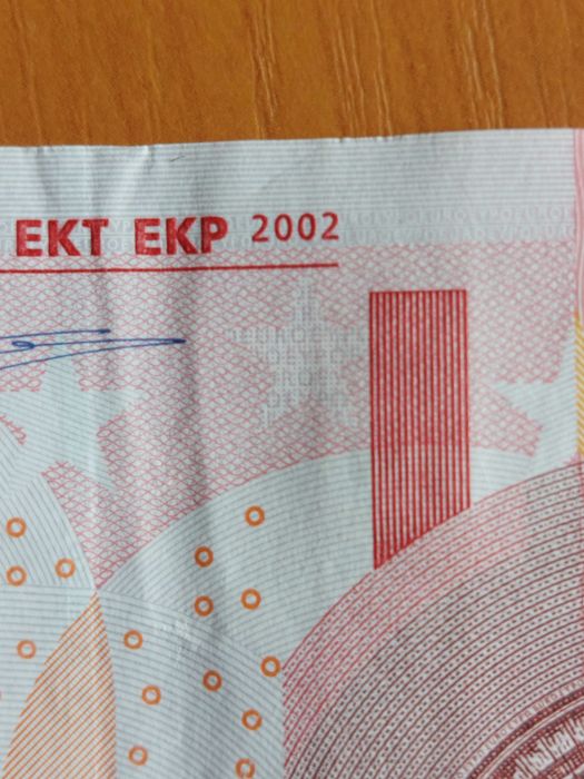 Рядка банкнота 10€ от 2002г.