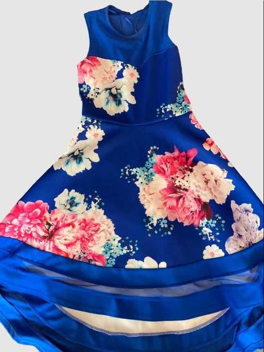 Quiz синя асиметрична рокля на цветя