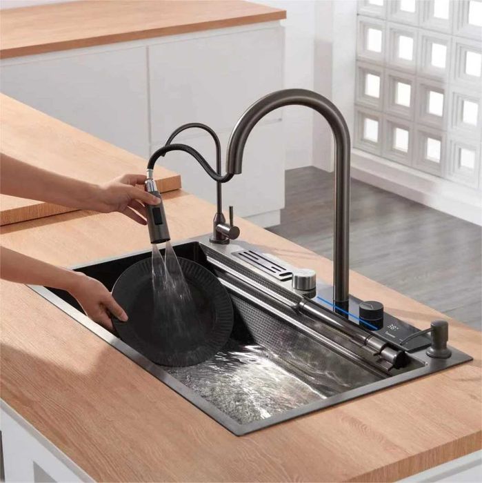 Висококачествена мултифункционална кухненска мивка със смарт смесител