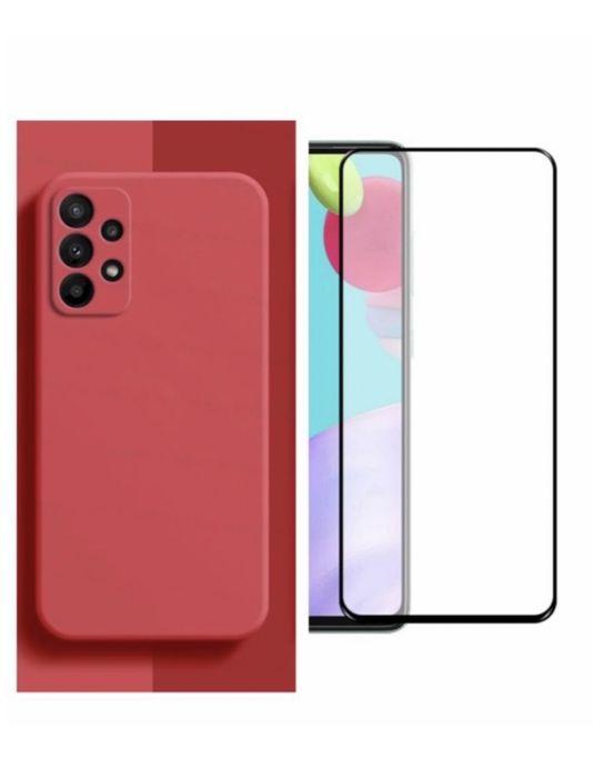 Husa Silk Inte Catifea si Folie Sticla Samsung A23/A33/A34/A35/A55/A56