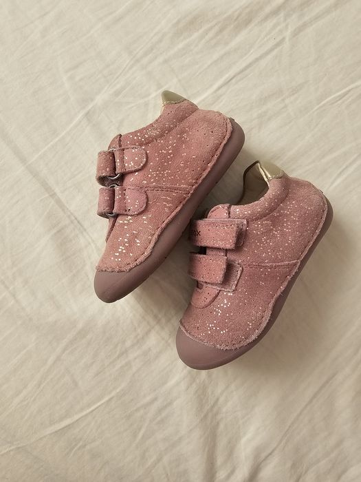 Бебешки обувки GEOX Tutim в розов цвят, естествена кожа, 2