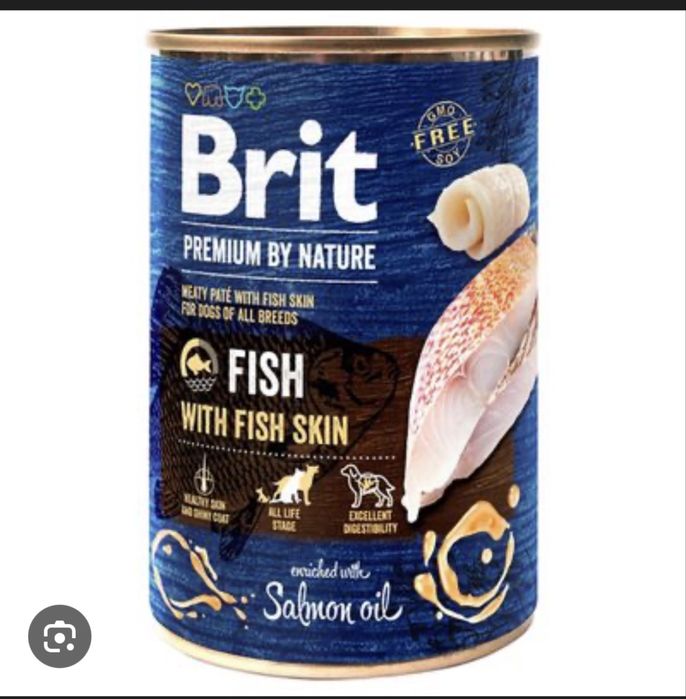 Brit Premium консервирана храна за кучета с риба