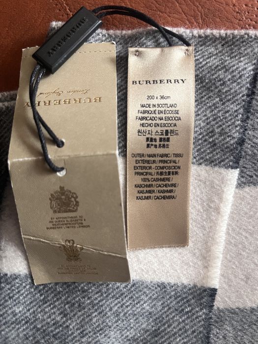 Eșarfă Burberry 100% Cashmere – Nouă cu etichetă, Made in Scotland