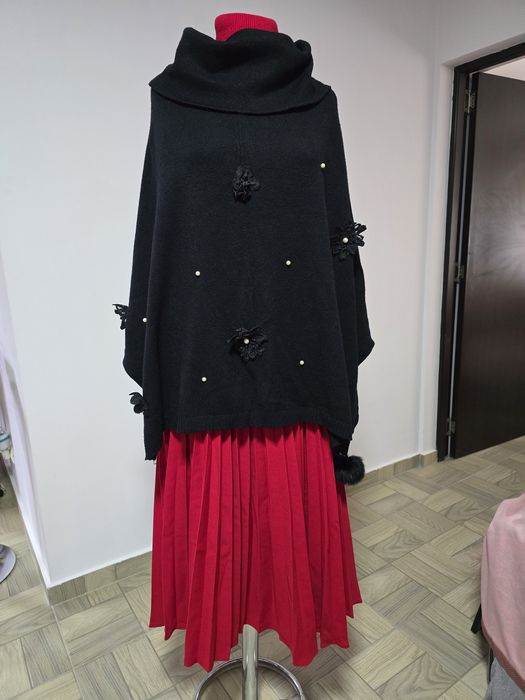 Capa neagra eleganta pentru rochii, camasi, model overseized