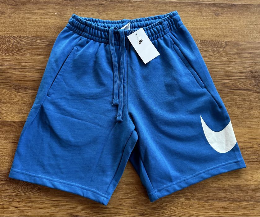 Мъжки,памучни,сини къси панталонки Nike със странично лого