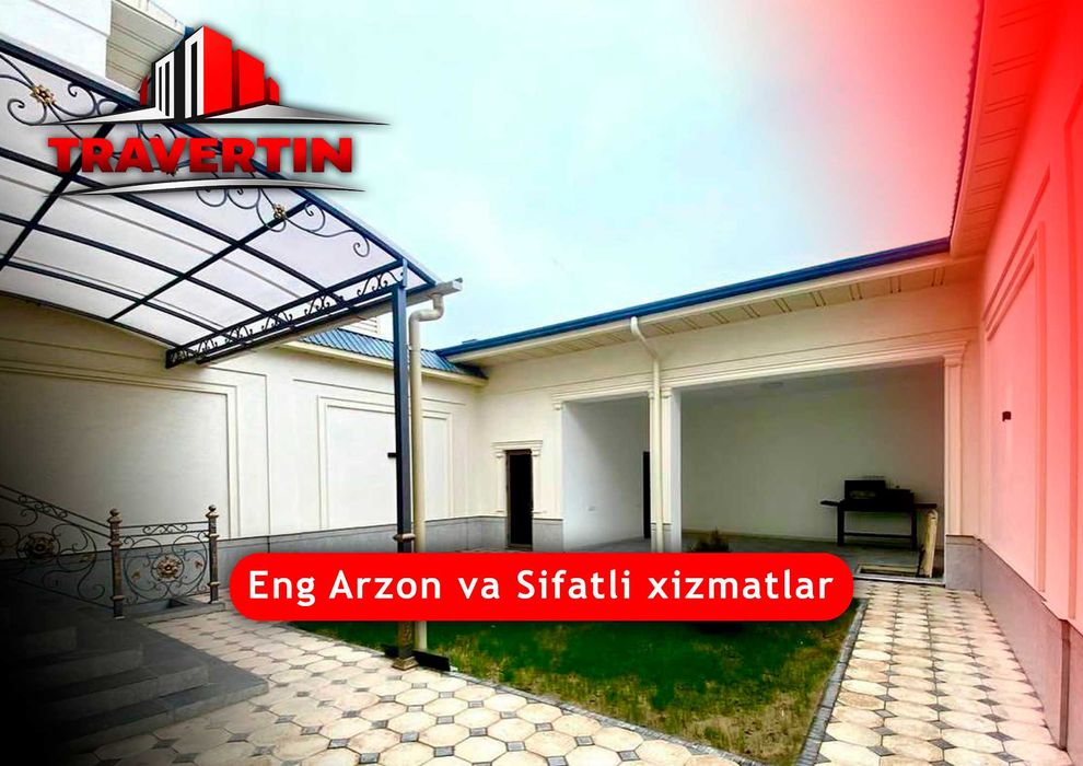 Fasad uchun travertin ishlari Toshkent