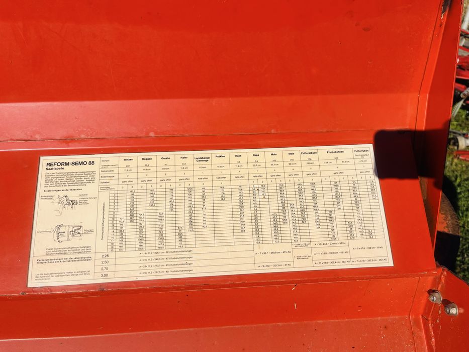 Semanatoare de paioase, lucerna, grau, iarba Reform Semo 88, 2.5 m, 21