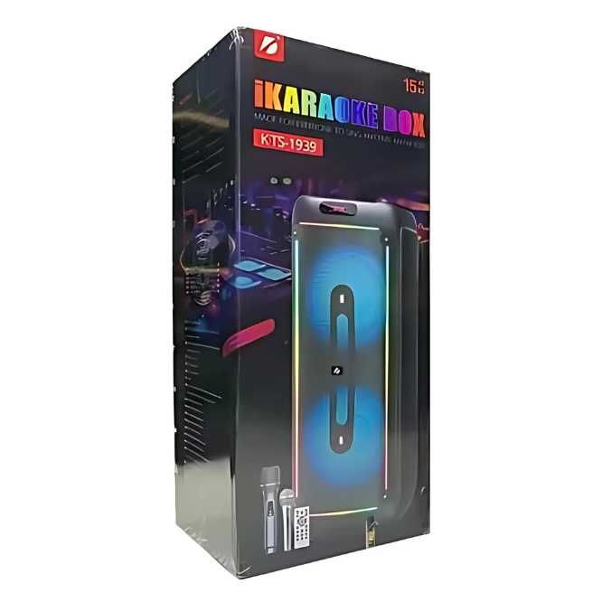 Професионална двойна караоке тонколона 2х15 инча KTS-1939 с Bluetooth