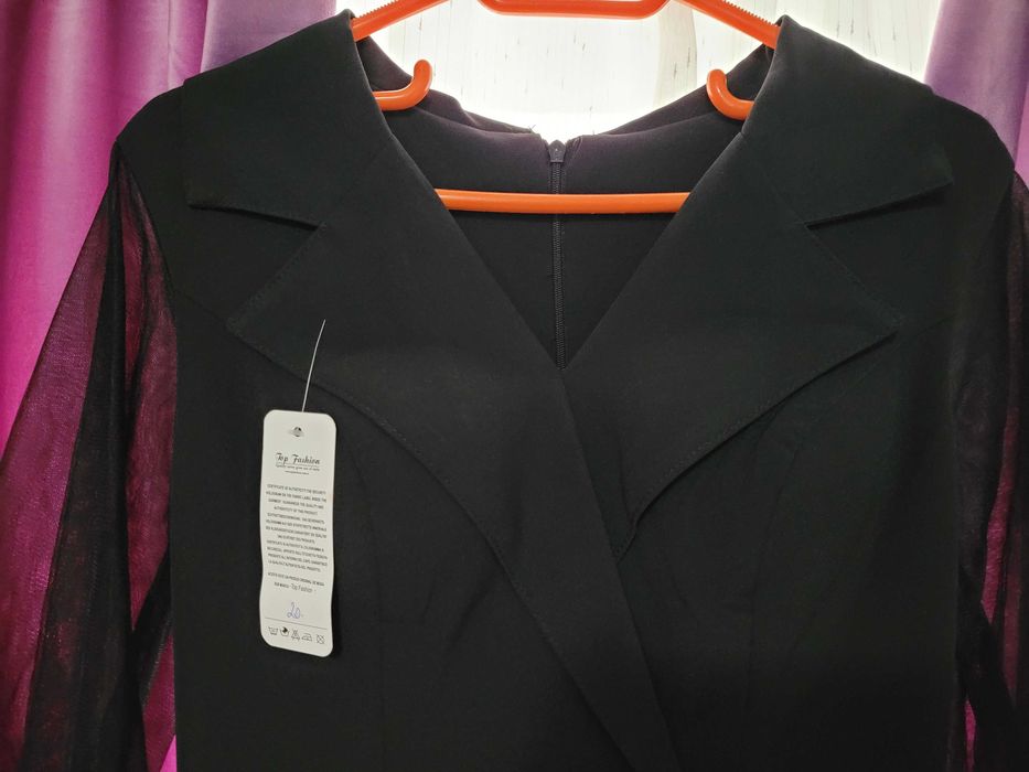 Rochie eleganta neagra pana la genunchi noua